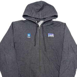 Patagonia Men s Full Zip Hoodie Linkedin Company Logo Patch Gray - Size Medium